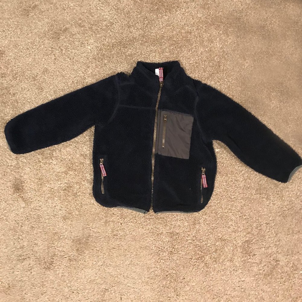 Carter's Soft Fuzzy Cozy Dark Blue Zippered Sweatshirt - 4T